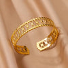 Wholesale Jewelry French Retro Niche Design Stainless Steel Opening Bracelet For Women With Electroplating And Geometric Style