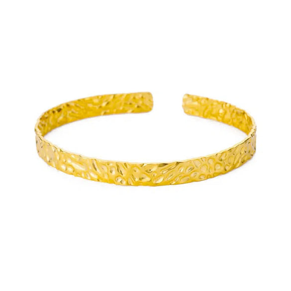 Wholesale Jewelry French Retro Niche Design Stainless Steel Opening Bracelet For Women With Electroplating And Geometric Style