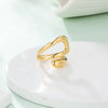 Wholesale Jewelry French Style Irregular Lines 304 Stainless Steel 14K Gold Plated Open Rings