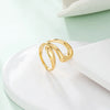 Wholesale Jewelry French Style Irregular Lines 304 Stainless Steel 14K Gold Plated Open Rings