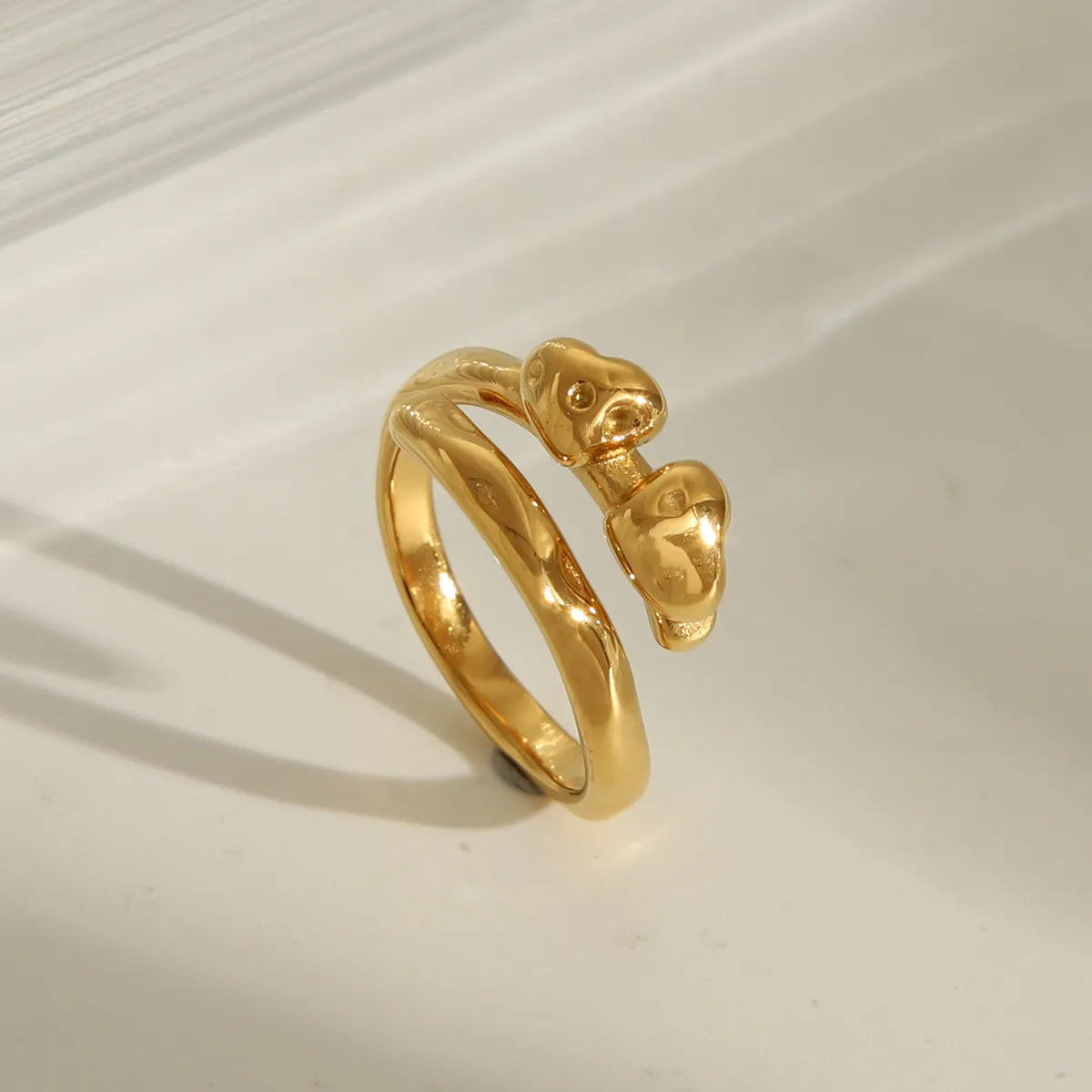 Wholesale Jewelry French Style Simple Style Commute Irregular 304 Stainless Steel 18K Gold Plated Hollow Out Open Rings