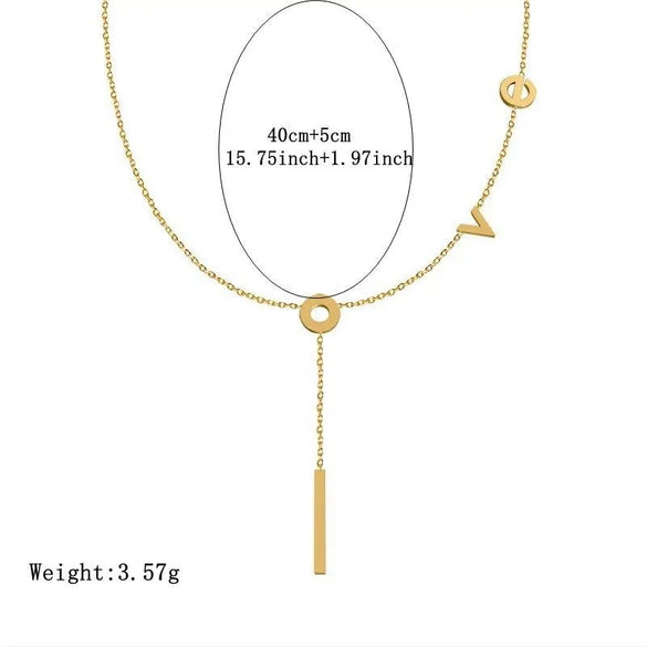 Wholesale Jewelry French Style Simple Style Commute Love Letter 304 Stainless Steel 18K Gold Plated Pendant Necklace