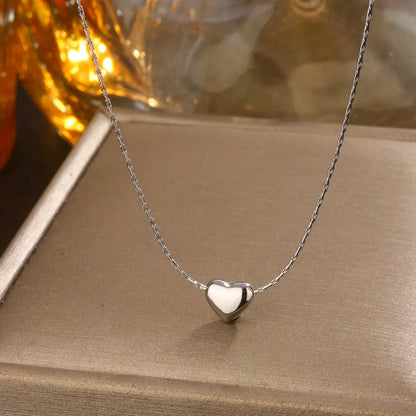 Wholesale Jewelry French Style Simple Style Heart Shape 304 Stainless Steel 18K Gold Plated Necklace