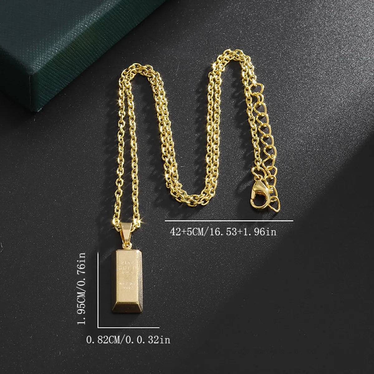 Wholesale Jewelry French Style Simple Style Letter Number Rectangle 304 Stainless Steel Iron Gold Plated Pendant Necklace