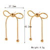 Wholesale Jewelry French Style Sweet Commute Bow Knot 304 Stainless Steel 18K Gold Plated Plating Chain Rings Earrings Necklace