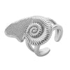 Wholesale Jewelry French Vintage Copper Flower Fivepetal Geometric Light Luxury Spiral Loop Sea Butterfly Open Finger Ring Electroplated