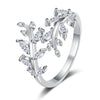 Wholesale Jewelry Fresh Diamond Leaf Branch Style Open Ring 925 Sterling Silver