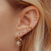 Wholesale Jewelry Fresh Style Star And Moon Pattern Zircon Butterfly Earrings Set With Copper 225 Silver Needle And Real Gold Plating