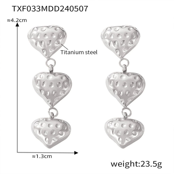 Wholesale Jewelry Fresh Water Pearl Geometric Love Pendant 316L Stainless Steel Gold Plated