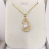 Wholesale Jewelry Freshwater Pearl Copper Pendant Dropshaped Round Minimalist Style