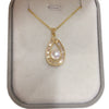 Wholesale Jewelry Freshwater Pearl Copper Pendant Dropshaped Round Minimalist Style