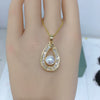 Wholesale Jewelry Freshwater Pearl Copper Pendant Dropshaped Round Minimalist Style