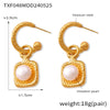 Wholesale Jewelry Freshwater Pearl 316L Stainless Steel Niche Wave Dot Electroplated Design