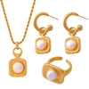 Wholesale Jewelry Freshwater Pearl 316L Stainless Steel Niche Wave Dot Electroplated Design