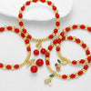 Wholesale Jewelry Fruit Cherry Pendant Copper Beaded Bracelet Electroplated