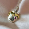 Wholesale Jewelry Fruit Food Style Geometric Donut Copper Pendant Necklace Inlaid With Colored Zircon Electroplated