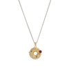 Wholesale Jewelry Fruit Food Style Geometric Donut Copper Pendant Necklace Inlaid With Colored Zircon Electroplated