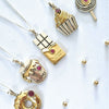 Wholesale Jewelry Fruit Food Style Geometric Donut Copper Pendant Necklace Inlaid With Colored Zircon Electroplated