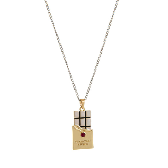 Wholesale Jewelry Fruit Food Style Geometric Donut Copper Pendant Necklace Inlaid With Colored Zircon Electroplated