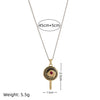Wholesale Jewelry Fruit Food Style Geometric Donut Copper Pendant Necklace Inlaid With Colored Zircon Electroplated