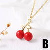 Wholesale Jewelry Fruit Pattern Copper Goldplated Cross Chain Necklace