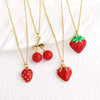 Wholesale Jewelry Fruit Pattern Copper Goldplated Cross Chain Necklace