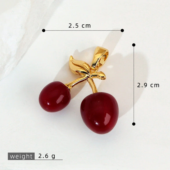 Wholesale Jewelry Fruit Pattern Copper Pendant Necklace And Earrings With Electroplating
