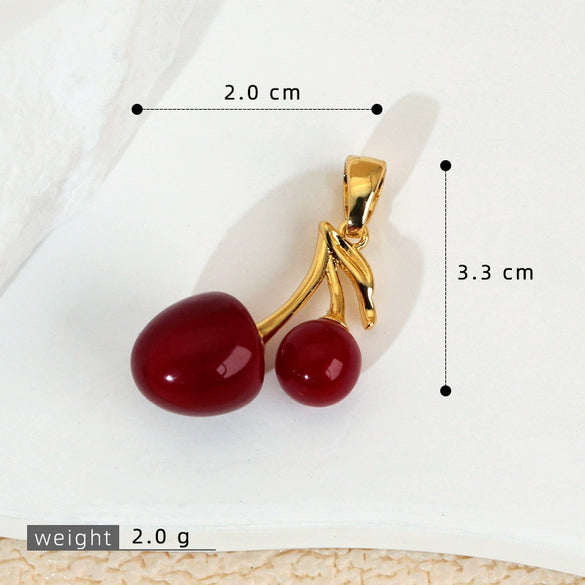 Wholesale Jewelry Fruit Pattern Copper Pendant Necklace And Earrings With Electroplating