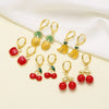 Wholesale Jewelry Fruit Shape Copper Electroplated Earrings For Women