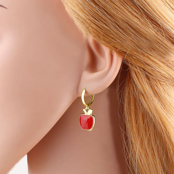 Wholesale Jewelry Fruit Shape Copper Electroplated Earrings For Women