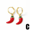 Wholesale Jewelry Fruit Shaped Copper Electroplated Geometric Earrings For Women