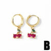 Wholesale Jewelry Fruit Shaped Copper Electroplated Geometric Earrings For Women