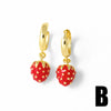 Wholesale Jewelry Fruit Strawberry Pitaya Copper Pendant Electroplated Earrings For Women