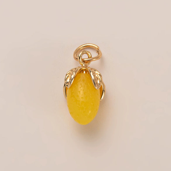 Wholesale Jewelry Fruit Style Copper And Liuli Pendant Necklace With O Word Chain For Women Electroplated