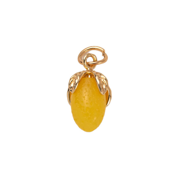 Wholesale Jewelry Fruit Style Copper And Liuli Pendant Necklace With O Word Chain For Women Electroplated
