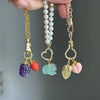 Wholesale Jewelry Fruit Style Copper And Liuli Pendant Necklace With O Word Chain For Women Electroplated