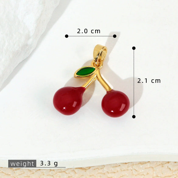 Wholesale Jewelry Fruit Style Copper Pendant Necklace With Electroplating