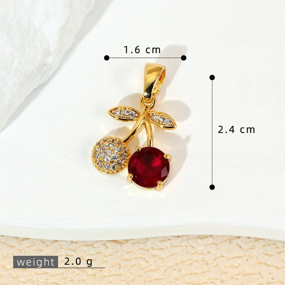 Wholesale Jewelry Fruit Style Copper Pendant Necklace With Electroplating