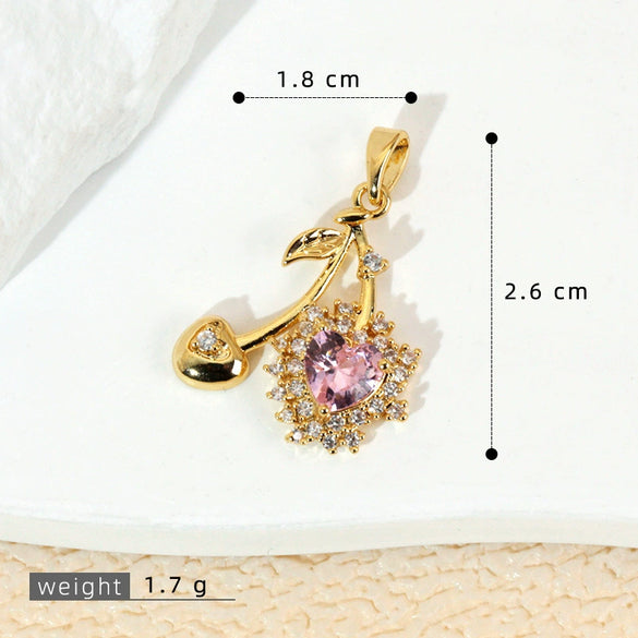 Wholesale Jewelry Fruit Style Copper Pendant Necklace With Electroplating