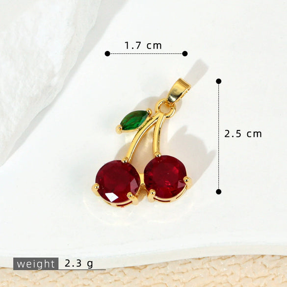 Wholesale Jewelry Fruit Style Copper Pendant Necklace With Electroplating