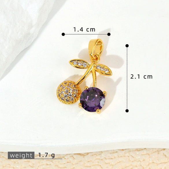 Wholesale Jewelry Fruit Style Copper Pendant Necklace With Electroplating