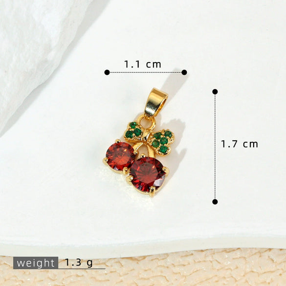 Wholesale Jewelry Fruit Style Copper Pendant Necklace With Electroplating