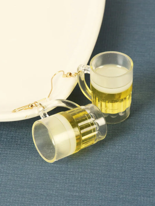 1 Pair Funny Beer Zinc Alloy Drop Earrings