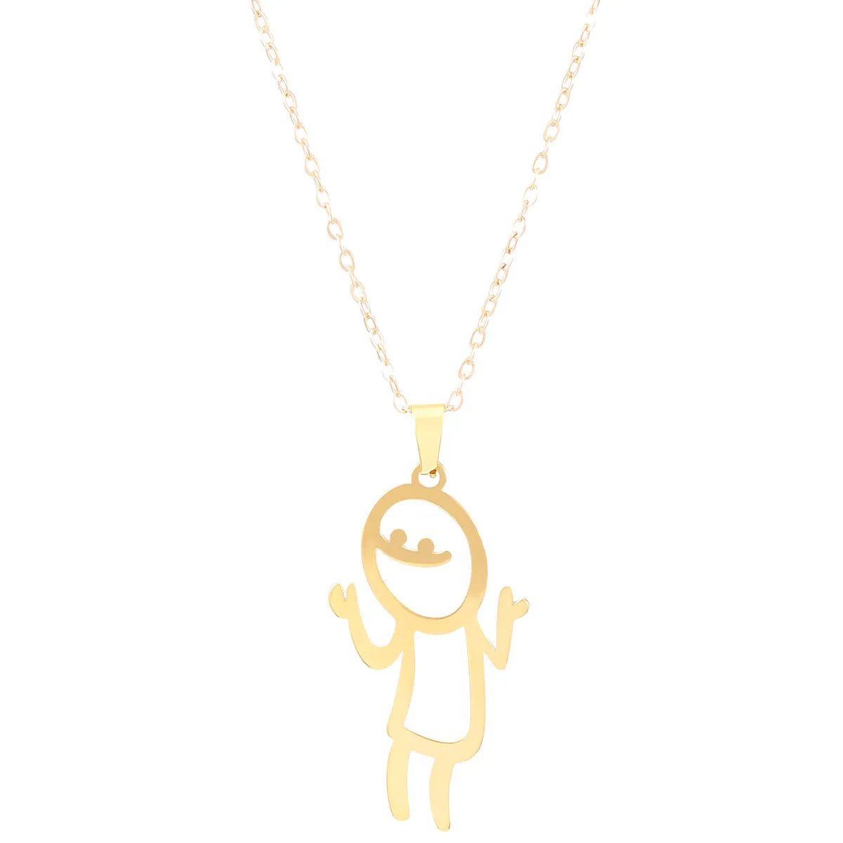 Wholesale Jewelry Funny Simple Style Cartoon Character 304 Stainless Steel Pendant Necklace