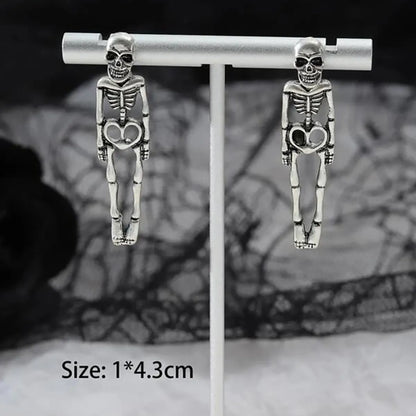 Wholesale Jewelry Funny Skull Alloy Plating Earrings