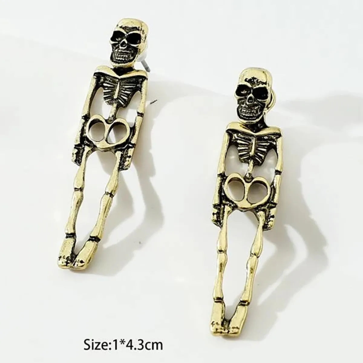 Wholesale Jewelry Funny Skull Alloy Plating Earrings