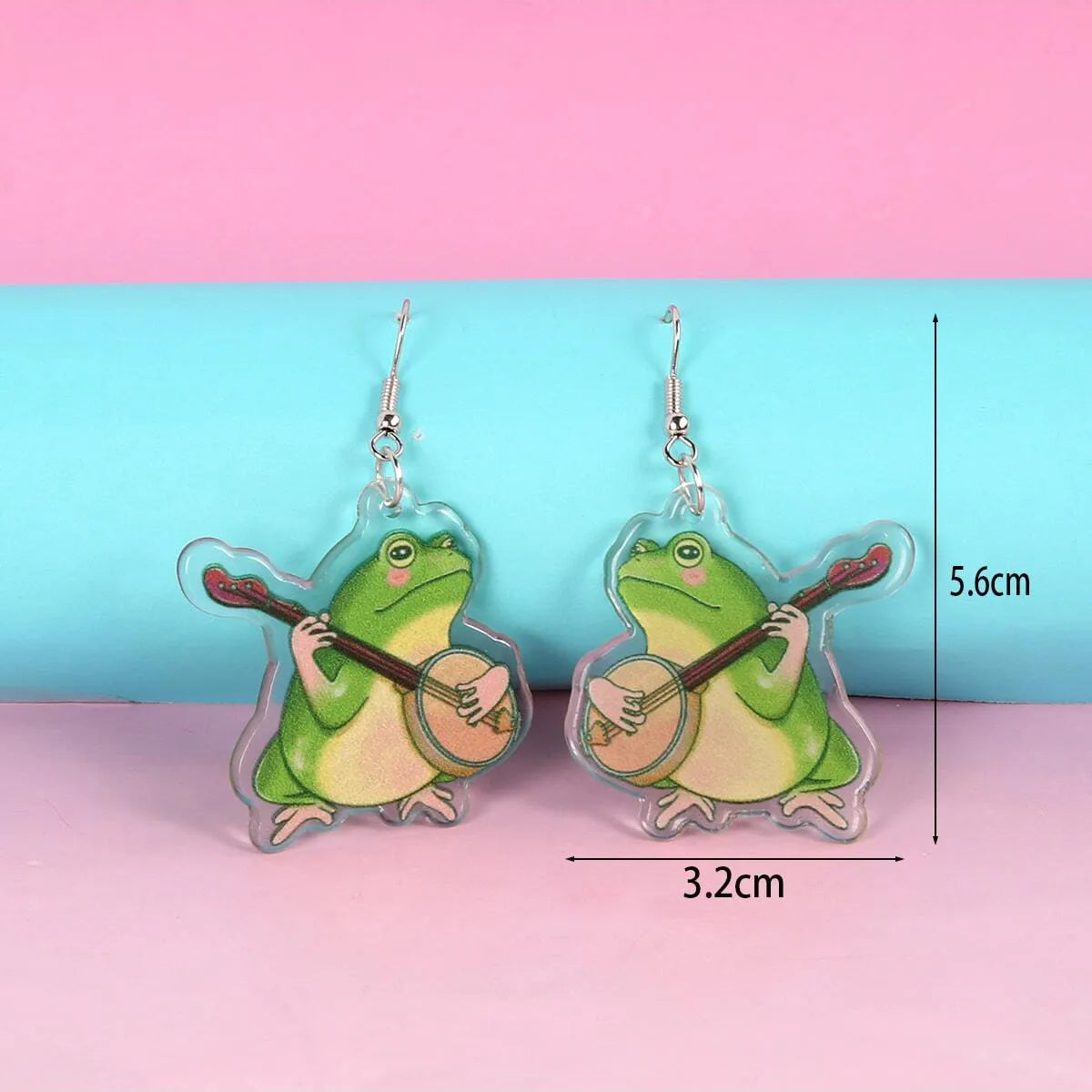 Wholesale Jewelry Funny Streetwear Frog Skull Arylic Zinc Alloy Drop Earrings