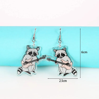 Wholesale Jewelry Funny Streetwear Frog Skull Arylic Zinc Alloy Drop Earrings