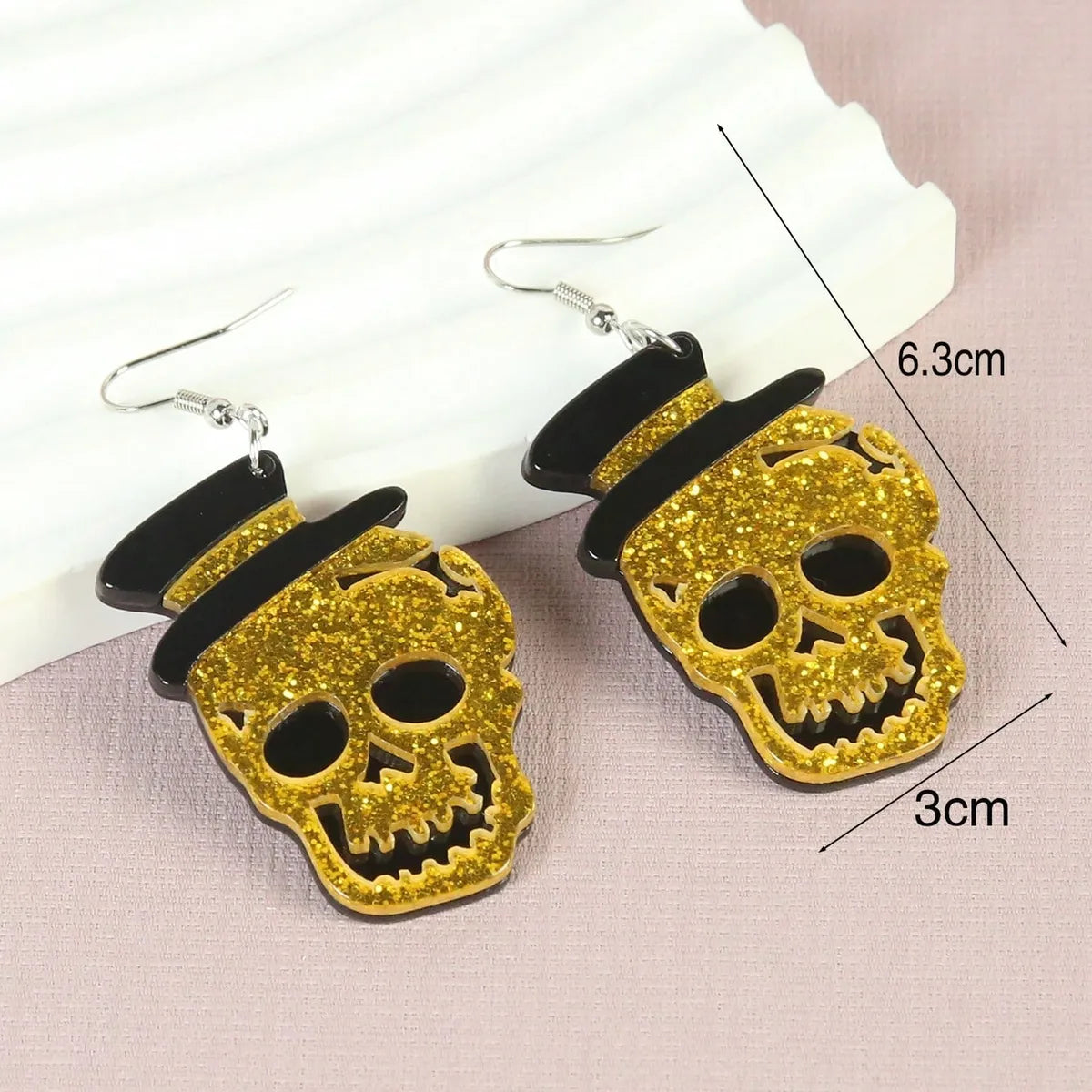 Wholesale Jewelry Funny Streetwear Frog Skull Arylic Zinc Alloy Drop Earrings