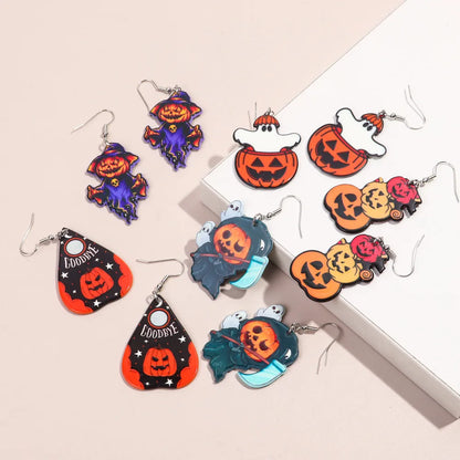 Wholesale Jewelry Funny Streetwear Halloween Pattern Arylic Drop Earrings